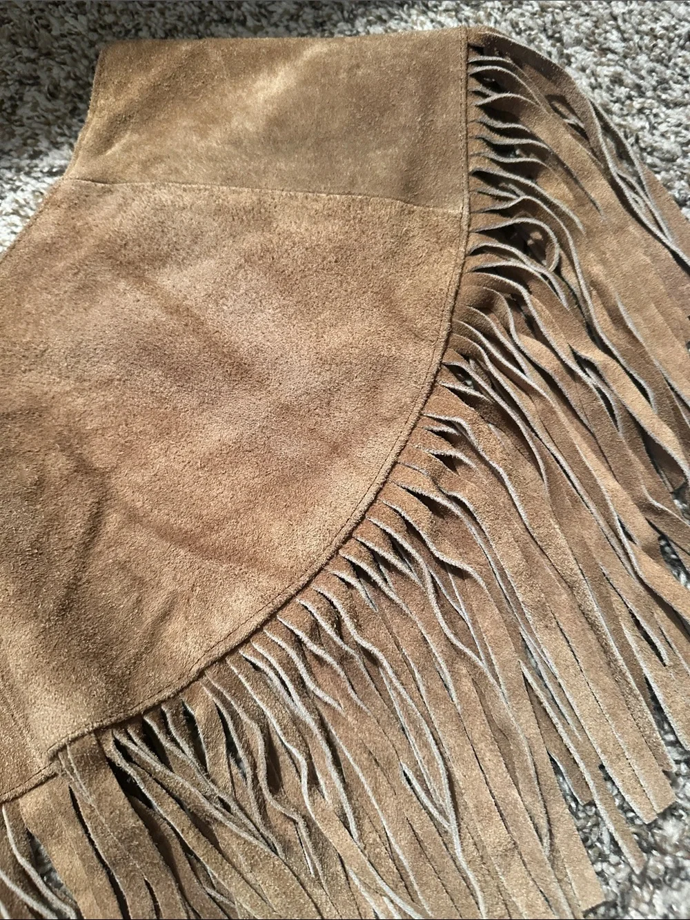 Vintage Suede Fringe Capelet in Tan - Women's Jacket & Coat - Picture 9 of 11